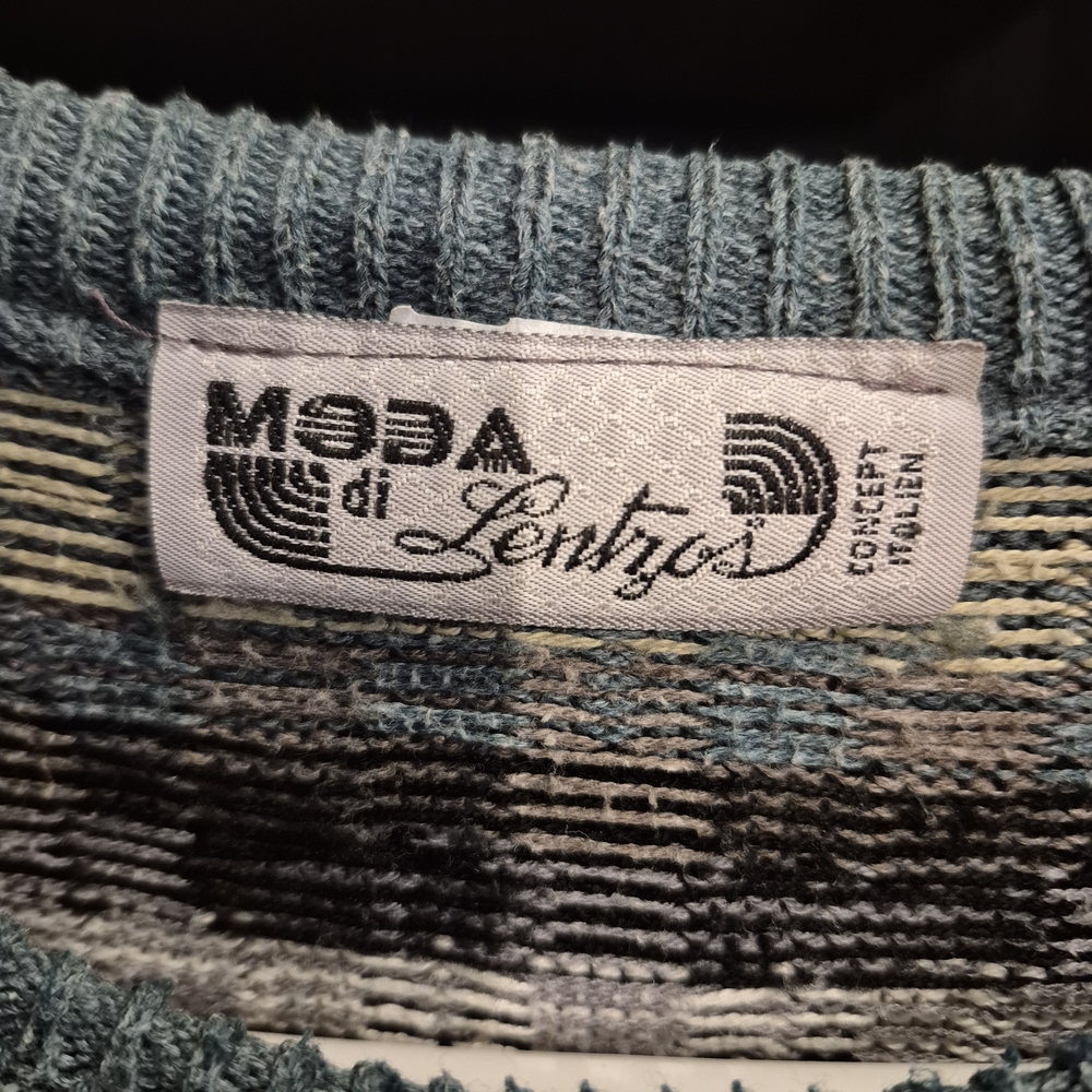 Men's Blue Patterned Sweater - Picture 3 of 3